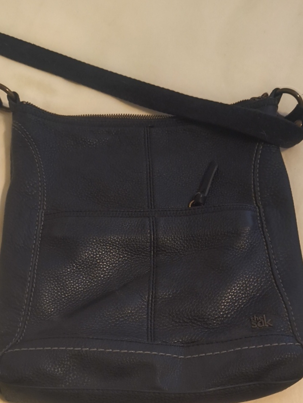 The Sak Navy Pebbled Leather Crossbody Bag